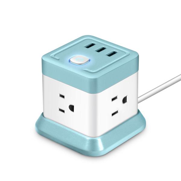 Extension Socket 250V 10A 2 USB Ports Universal Travel Mobile Multiple Plug