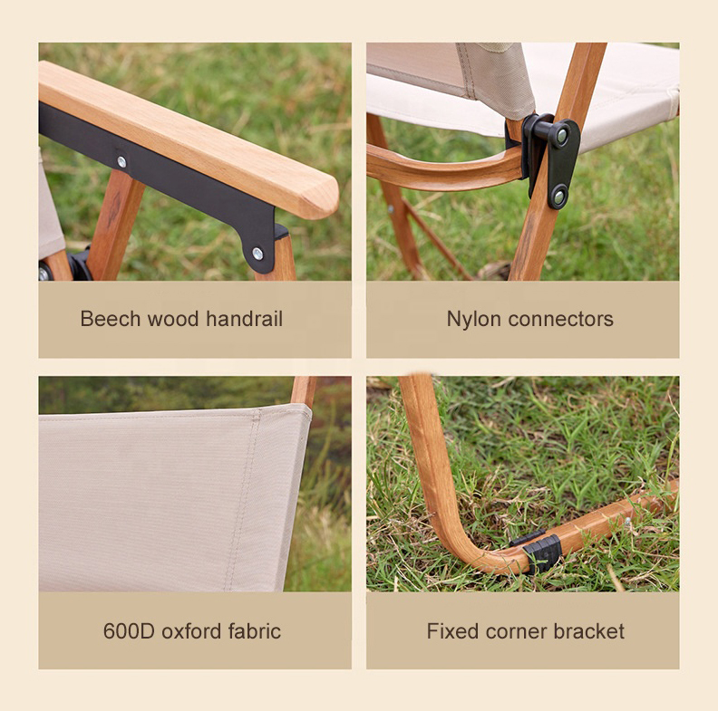 Outdoor Folding Camping Chair Kermit Style Square Tube Bold Leisure Seat Portable Foldable