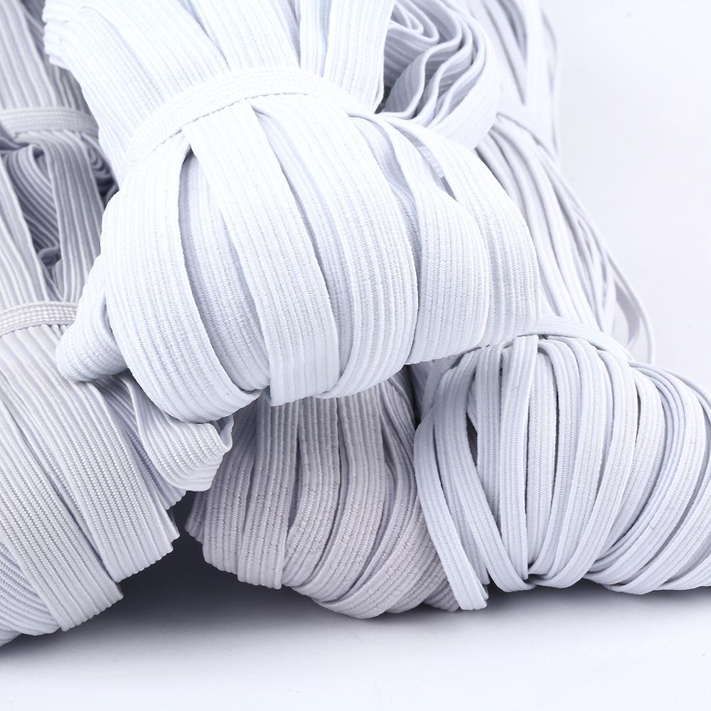 Various size flat elastic Custom 6mm bundle packing wholesale elastic band/White and black color elastic cord