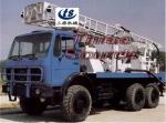 Truck drilling rig in desert oil prospecting