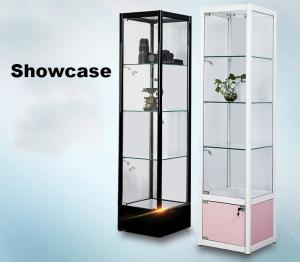 Quality Home Square Glass Showcase Tower Display Square Glass Display Cases For Collectibles wholesale