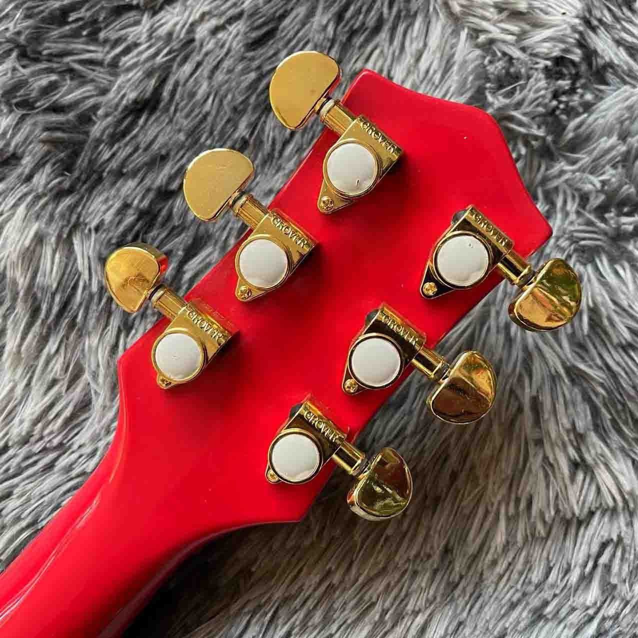 Custom Grand G6138 Bo Diddley Electric Guitar Ebony Fingerboard Firebird Red Color