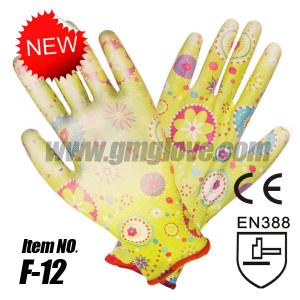 Quality Flowery Printed PU Gloves wholesale