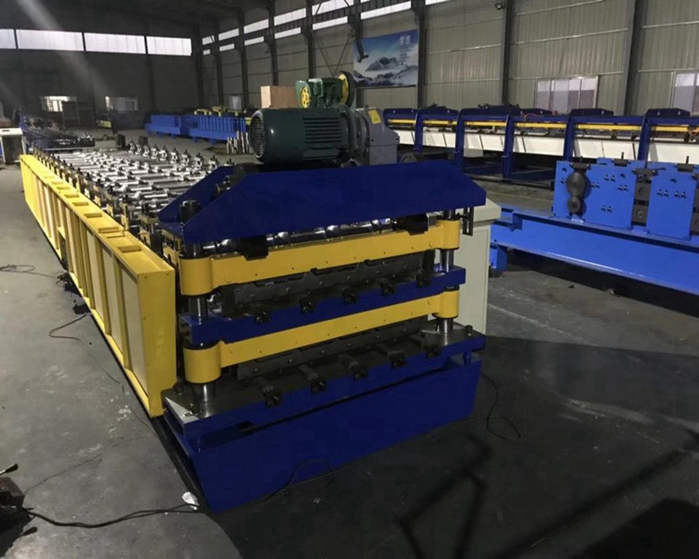 Electric Cutting Large Span R Roofing Sheet Roll Forming Machine 17 Stations 17.7KW