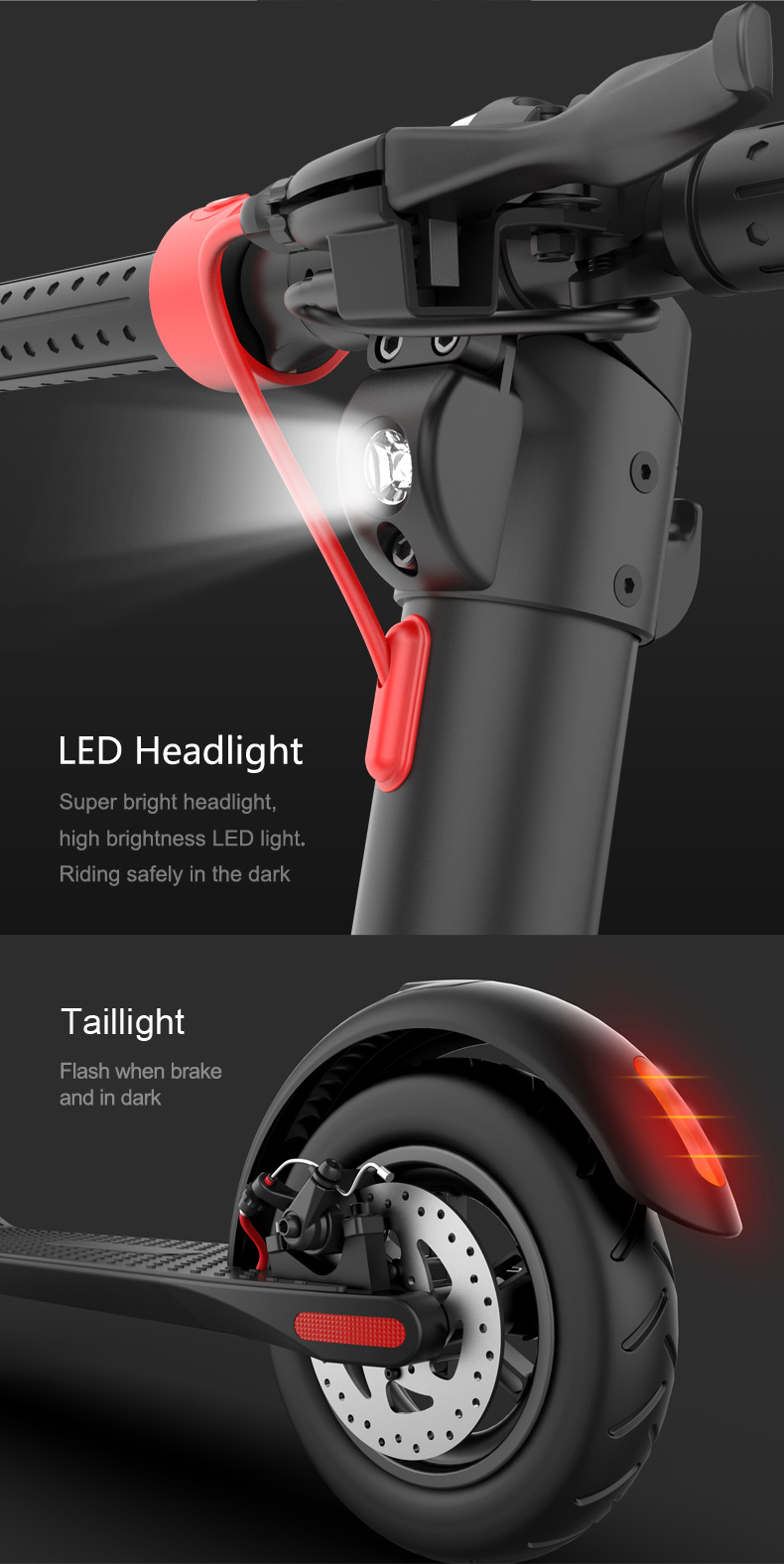 Safe Foldable Two Wheel Electric Scooter For Adults 8.5 Inch 350w 36v