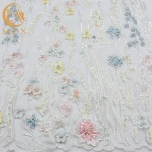 Quality Handwork 3D Applique Lace Fabric Colorful Beautiful Lace Material wholesale