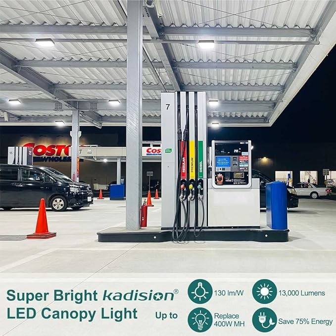 High Lumen 60W LED Canopy Light 0-10V Dimming With CCT And Power Selection