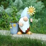 Gnome Planter Metal Yard Ornaments For Garden Outdoor Multiple Design