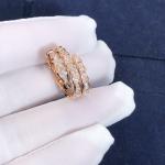 Elegant 18K Gold 2 Row Diamonds Serpenti Viper Ring Diamond Ring Yellow Gold