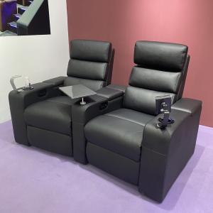Quality Contemporary Leather Power Recliner Adjustable Headrest Gray wholesale