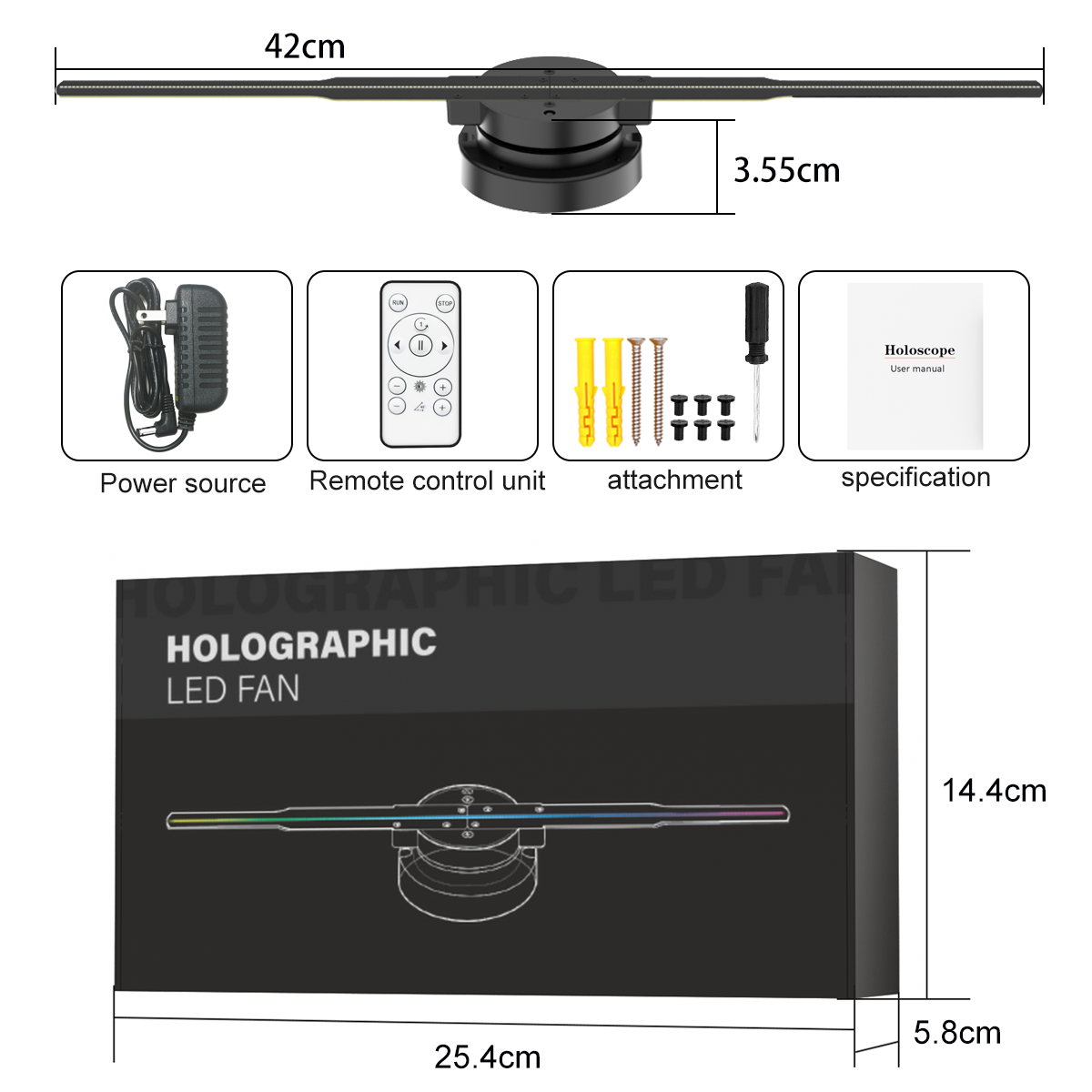 50cm 65cm 70cm 100cm LED Fan 3D Holographic Advertising Fan Hologram Projector Display