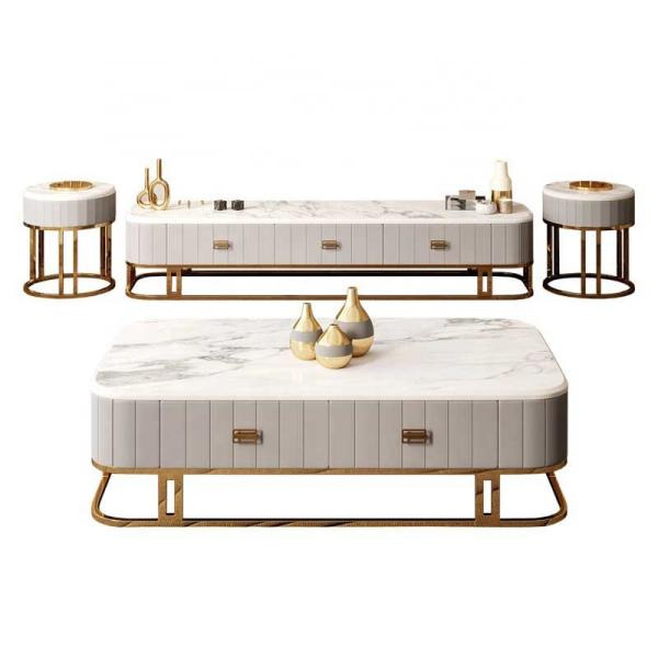 Home Living Room Furniture Luxury Coffee Tables Marble Center Table 1400X800X440