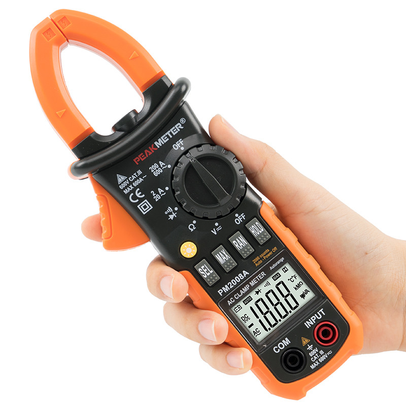 AC Digital CLamp Meter With Auto And Manual Range，Ammeter , Voltmeter , Ohmmeter And Backlight Current Measurement