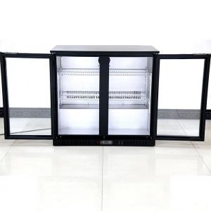 Quality 900*520*835mm Commercial Glass Door Coolers 208L Double glass display fridge wholesale