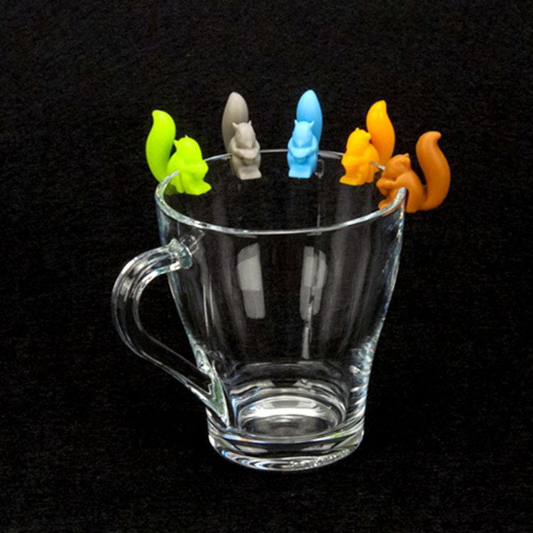 2018 hot sale cup decoration accessories winecharm silicone tea bag holder snail shape Identifiers wine glass cup markers charms