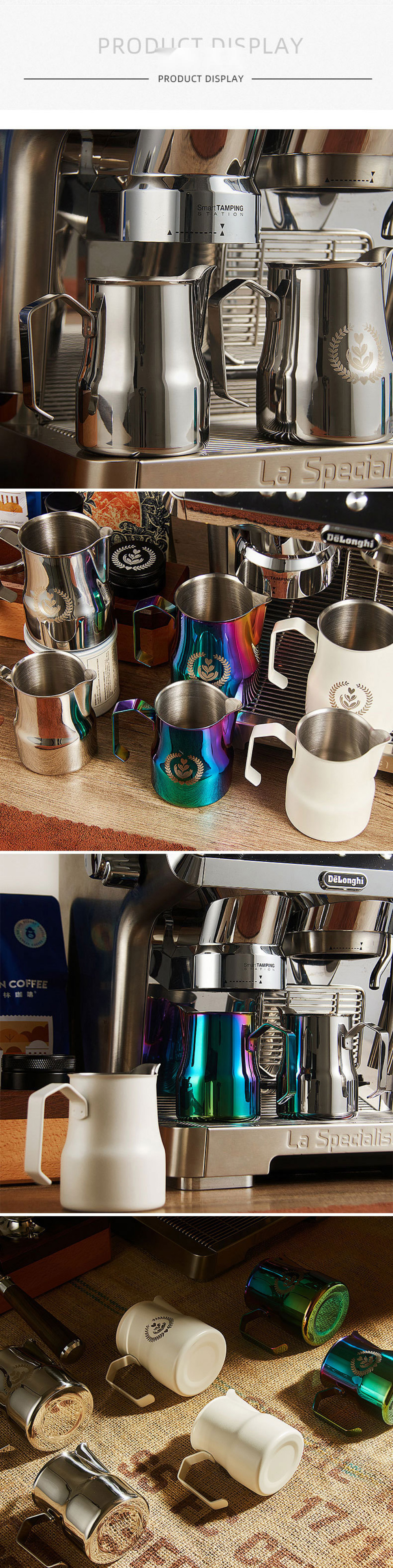 Foam Milk Function Stainless Steel Milk Jug for Espresso 350ml or 500ml Latte Pitcher