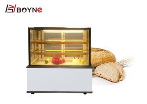 Quality Marble Base Glass Behind Door Japanese Style Right Angle Twi Layers for Bakery wholesale