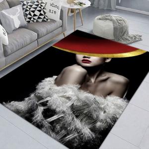 Quality 3D Portrait Living Room Area Rug Crystal Velvet Indian Style Carpet wholesale