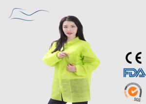 Quality Medical Disposable Visitor Coats Non Woven Long Sleeve Without Pockets wholesale