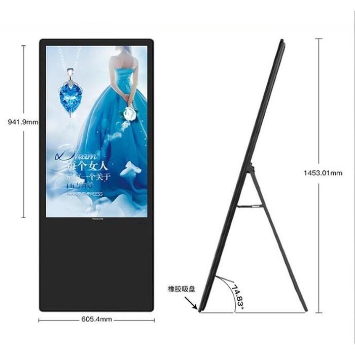 Free standing foldable up 32" 43" 49" 55" inch LED LCD E-Menu digital advertising touchscreen monitor for coffee shop restaurant