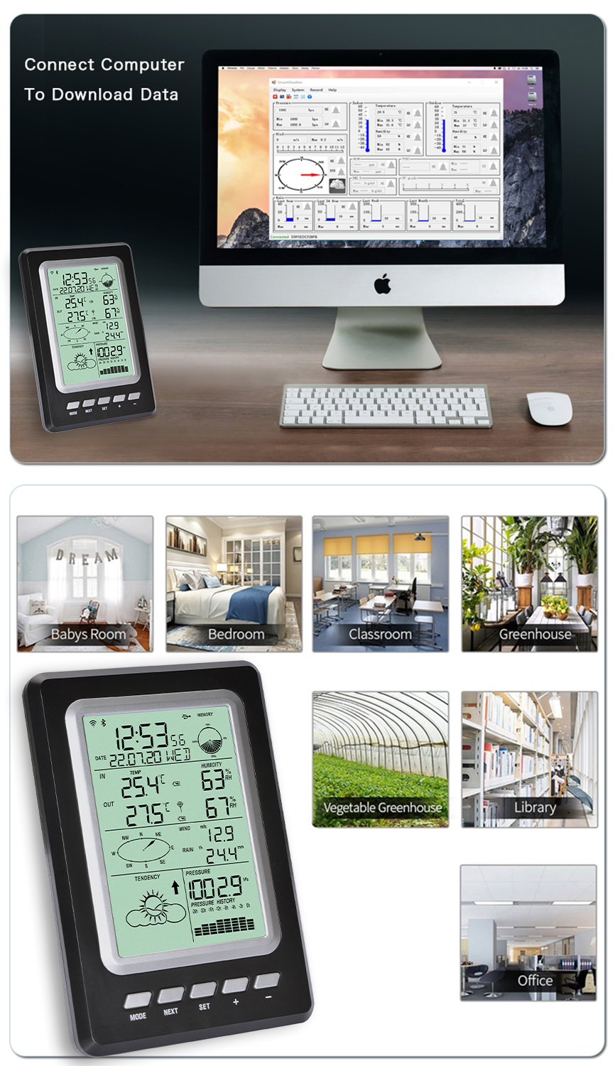 Multifunctional Wireless Weather Station With Wind Direction And Speed Capabilities
