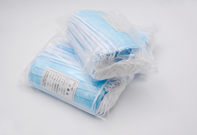 Surgical Disposable Non Woven Mask 3 Ply Breathable Blue Color Easy Degradation