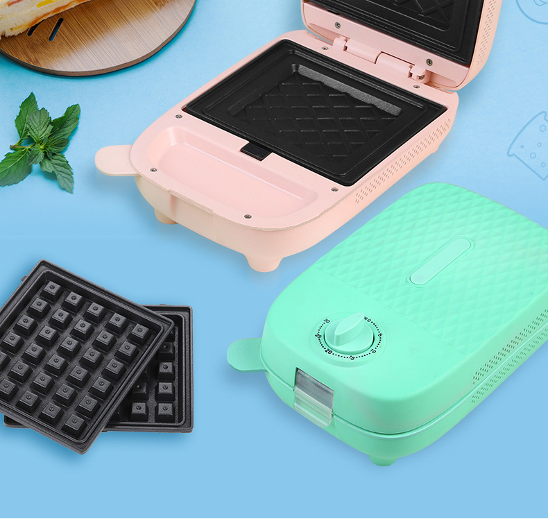 600w Electric Printing Sandwich Waffle Toaster Egg Microfiber 3 Plates Maker
