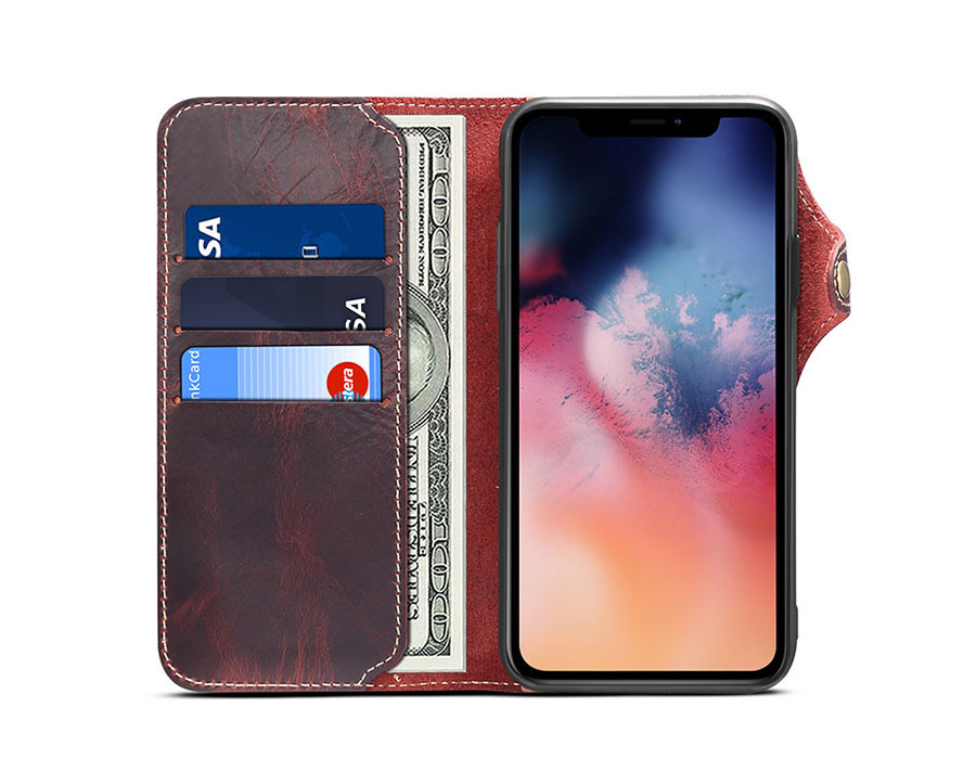 Geniune leather flip phone case for 2019 iphone11 11Rro, 11MAX, plug-in card design