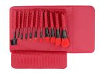 Wooden Handle Red Beauty Professional Cosmetic Brush Set Lightweight