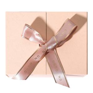 Quality 4C 6C Full Color Rigid Cardboard Box Pink Cosmetc Gift Box With Ribbon wholesale