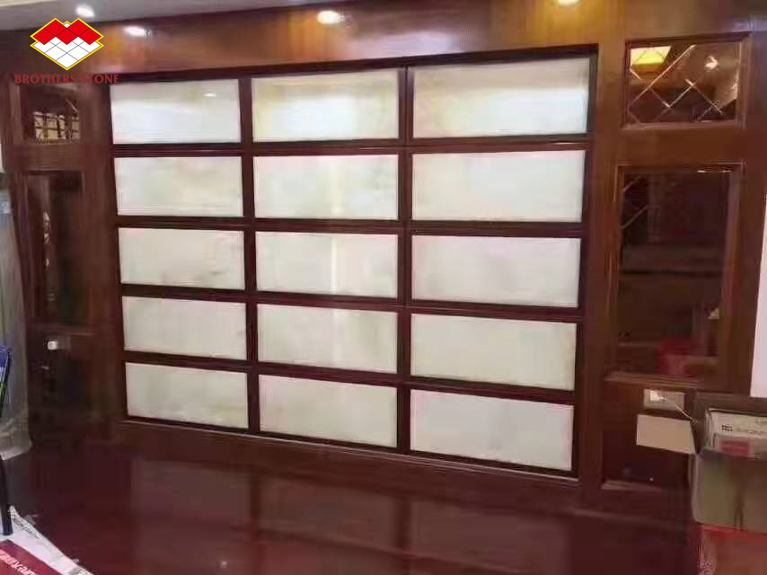 Backlit Royal White Onyx Marble Slab for Customizable Table Countertop and Wall Panel