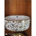 Foshan JXS Ceramic Tile Ceramic Wash Basin Ceramic Sanitary Ware PVD Gold Vacuum