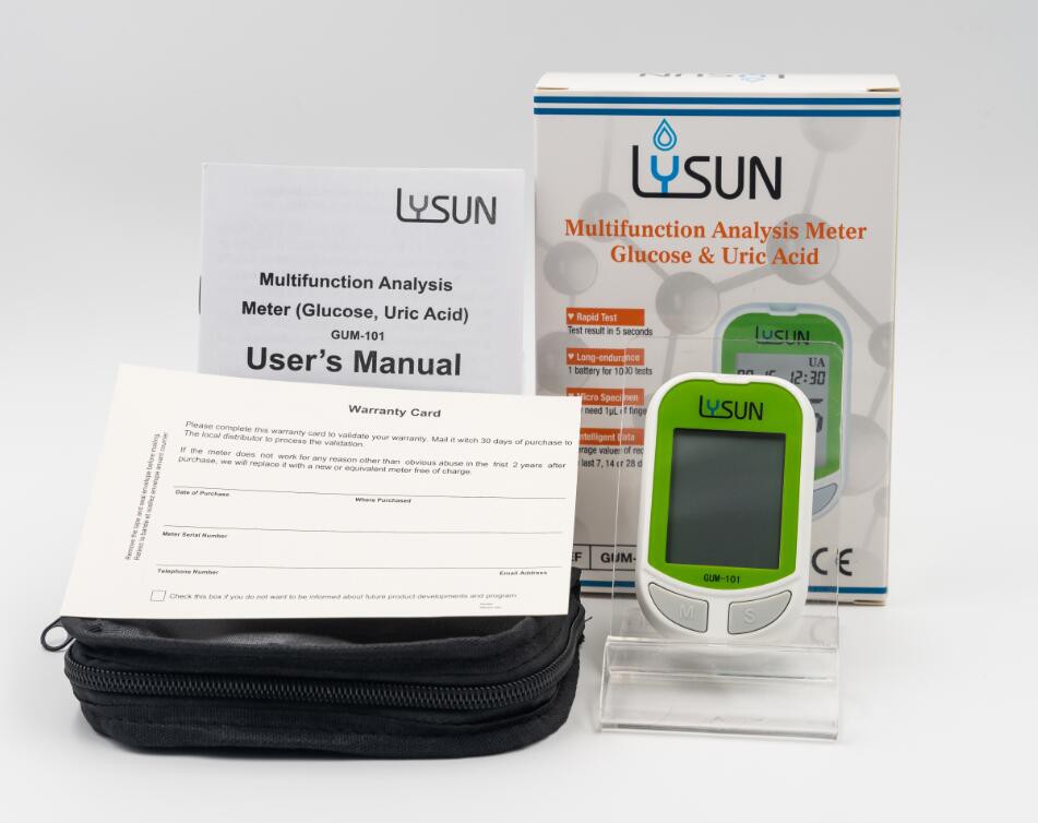 Factory Supply Blood Glucose Meter Uric Acid Monitor With Test Strip