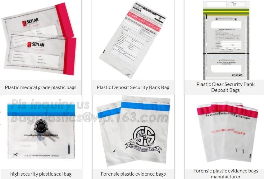 Opaque Tamper Evident Sealing Plastic Bank Money Steb Security Bag / Custom Self Adhesive Plastic Courier Bag, bagease