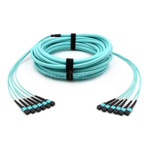 Quality Female to Female 6 x MPO Trunk Cable Assembly 72 Fibers OM3 OFNR Aqua Jack wholesale