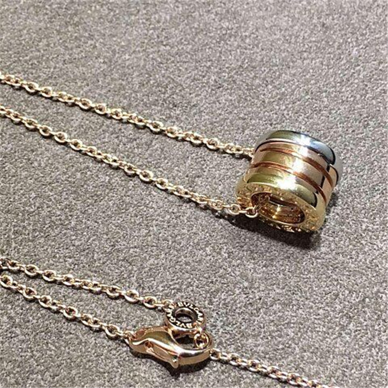 Luxury jewelry Factory B 3 color spring Necklace 18k gold white gold yellow gold rose gold necklace