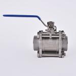 DN15-DN100 Sanitary Stainless Steel 304 Three Pieces Ball Valve for Customized
