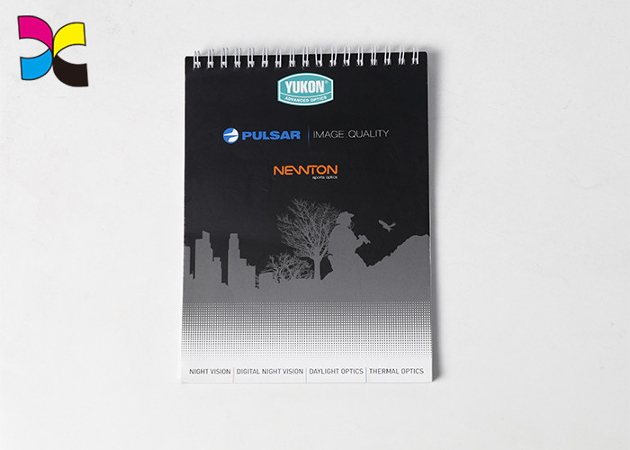 A5 100 Sheets Black Cover Spiral Binding Notebook CMYK / Pantone Printing