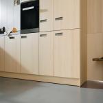 White Wood Grain Kitchen Cabinets Space Saving Apartment 16mm Parallel Kitchen
