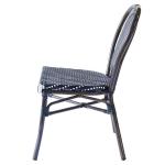 1.5mm Thick Aluminium Tube Black Bistro Dining Chairs