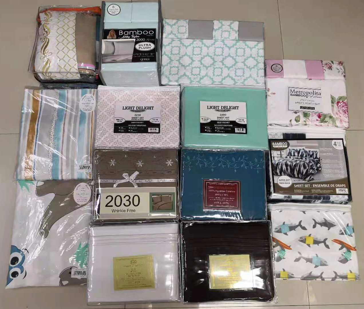 200TC 10 Different Designs 100% Polyester Print Microfiber Fabric Bedding Sheet Set 6pcs