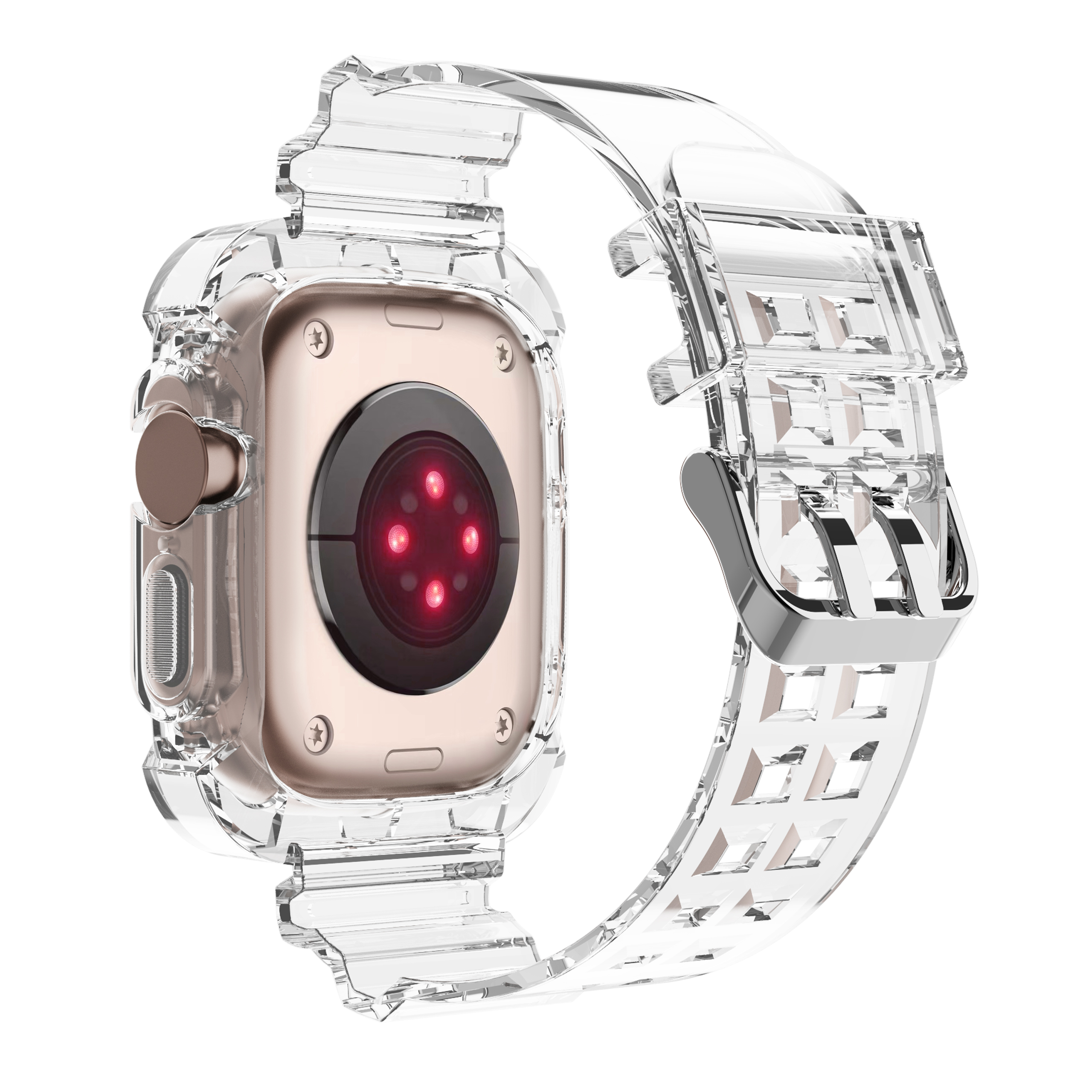 Private Mold Transparent Bands for I Watch 2 3 4 5 6 7 8 9 SE 11 Colors Smart Watch Band