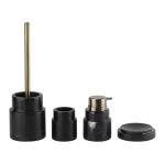 Nero Margiua Marble Bathroom Accessories Sets With Step Based Bronze Parts