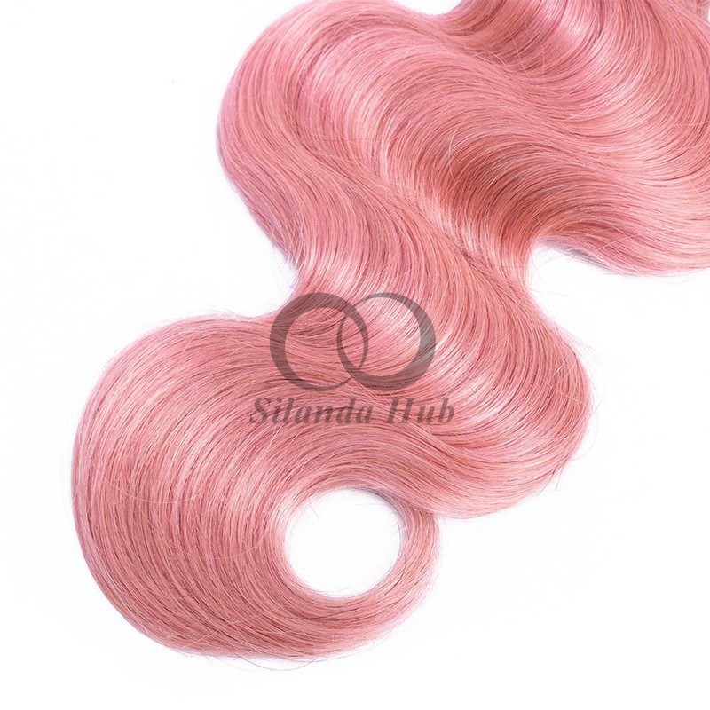 #T1B/Pink Body Wave Remy Human Hair Bundles Sew In Weave Bundles Brazilian Bundle Deals