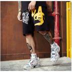 5XL 6XL Monogrammed Men Streetwear Shorts Hip Hop Punk Rock Loose Sport Pants