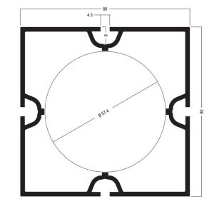 Quality S1020 80*80MM Maxima System, square profile for custom exhibition stand, exhibition equipm wholesale