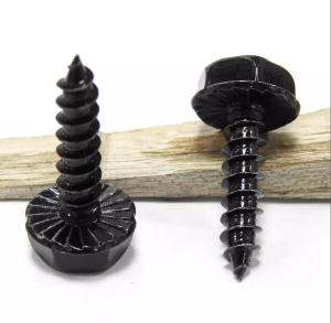 Quality Serrated Phillips Hex Head Self Tapping Screws Black Ruspert AISI 410 Stainless Steel wholesale
