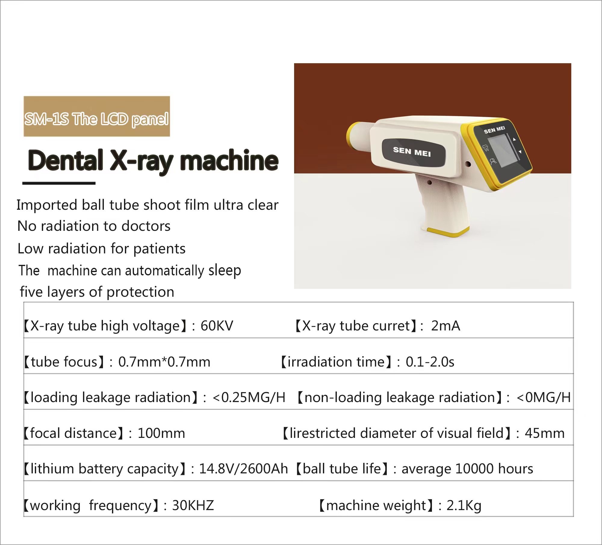 ABS Aluminum Alloy Portable Dental Radiography Machine Digital X Ray Equipment