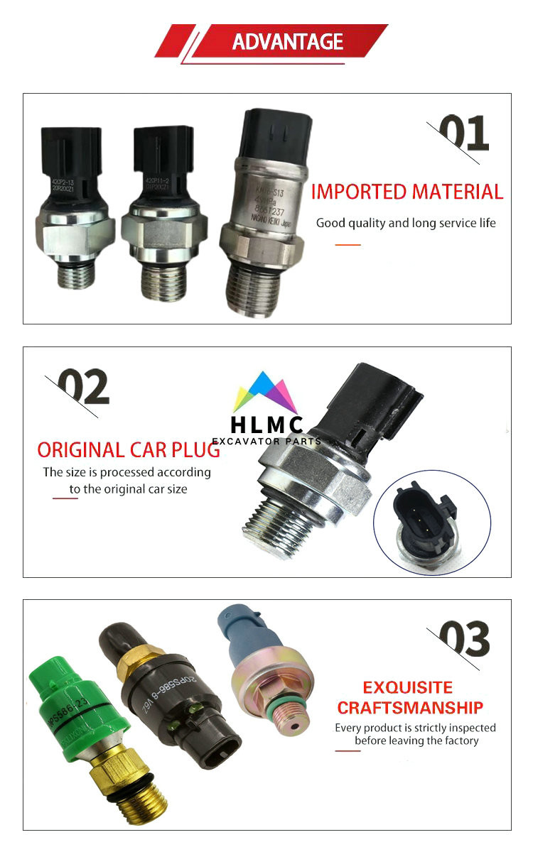 Silver Excavator Pressure Sensor 4332040 Hitachi EX100-5 EX120-5 EX135UR