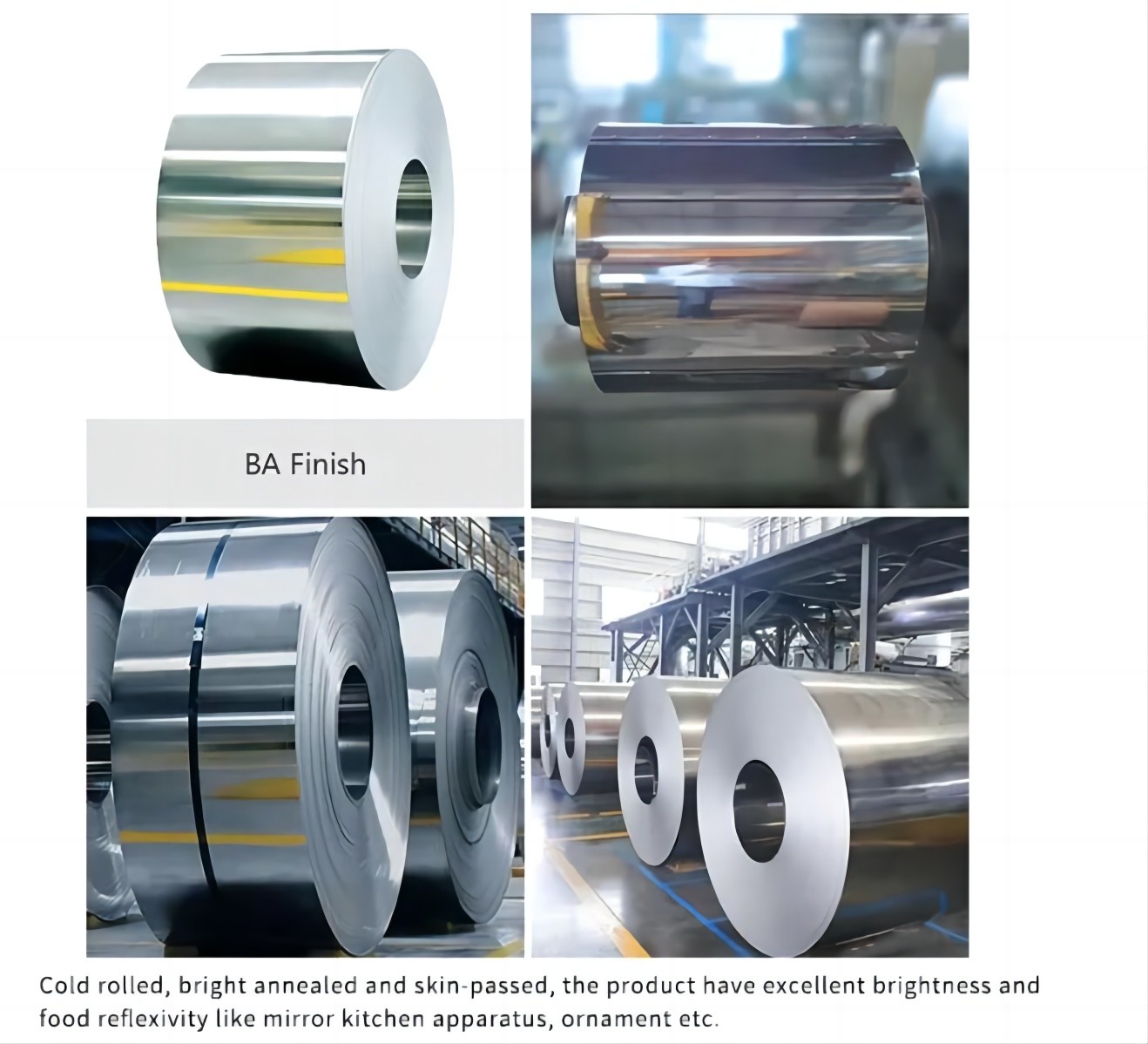 Stainless Steel Coil Ba 2B No.1 No.3 No.4 8K Hl 201 304 316 Grade 304 Stainless Steel Coil